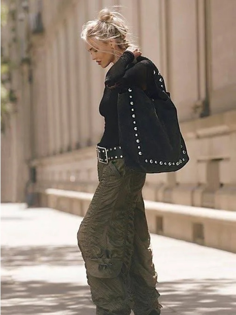 NWT FREE PEOPLE See You Soon Studded Tote | Bitter Bark/Brown MSRP $198 CURRENT - Picture 2 of 12